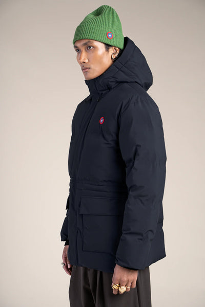 Waterproof mid-length down jacket - #couleur_ombre