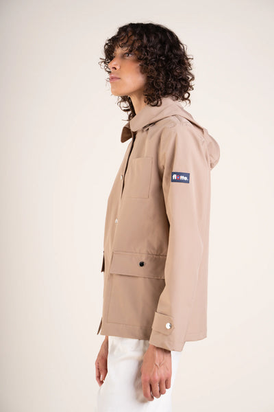 Bonne Nouvelle - Waterproof and windproof jacket Made in France - #couleur_sahara