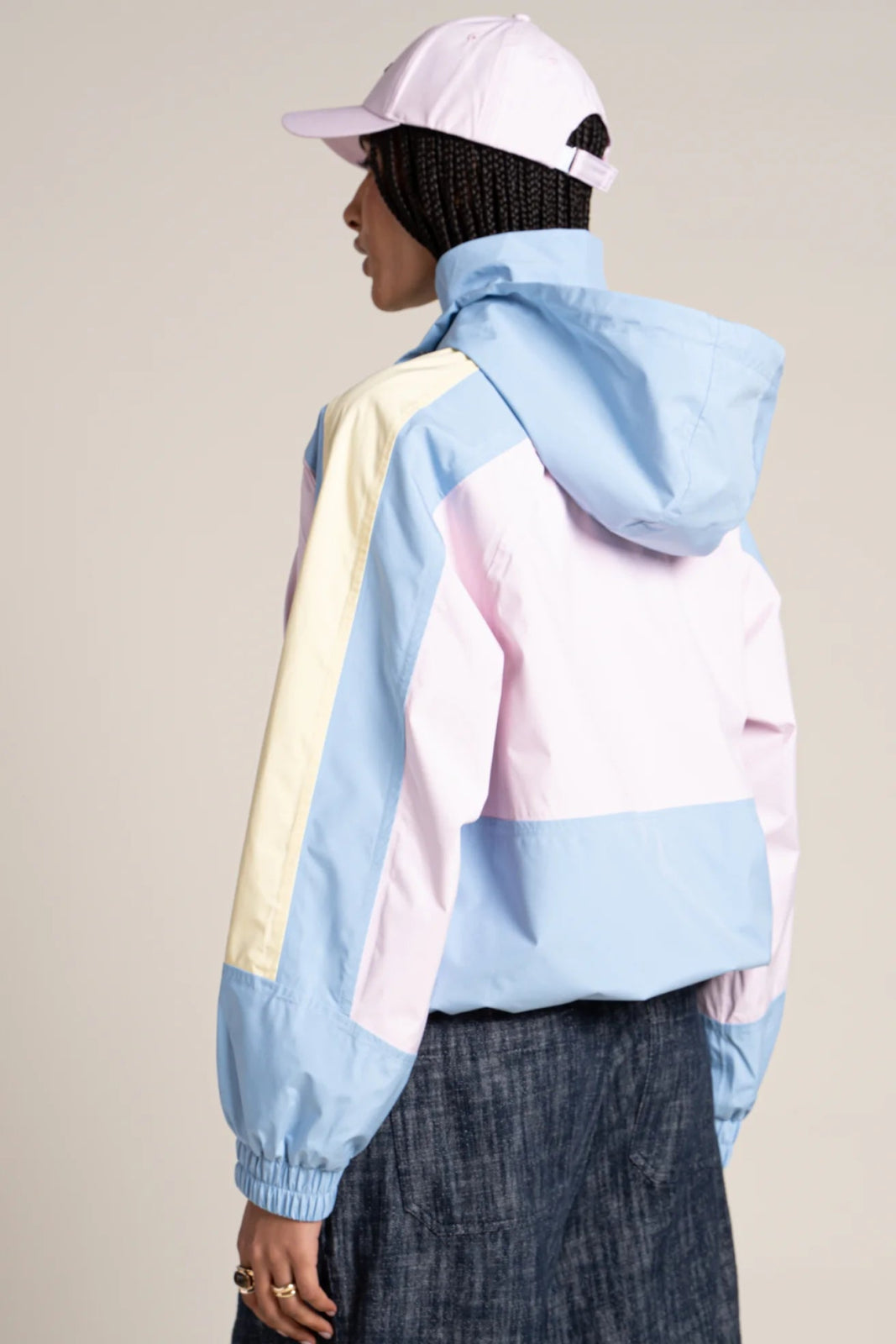 Abbesses - Tricolor sport jacket - Flotte couleur ciel butter marshmallow #couleur_ciel-butter-marshmallow