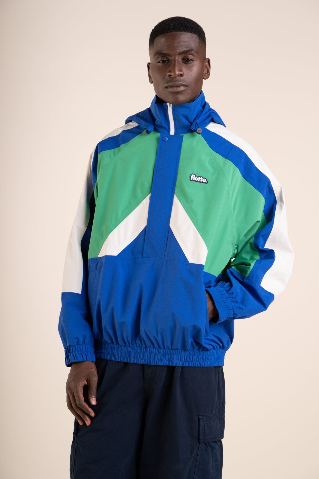 Abbesses - Tricolor sport jacket - Flotte #couleur_bleu-roi