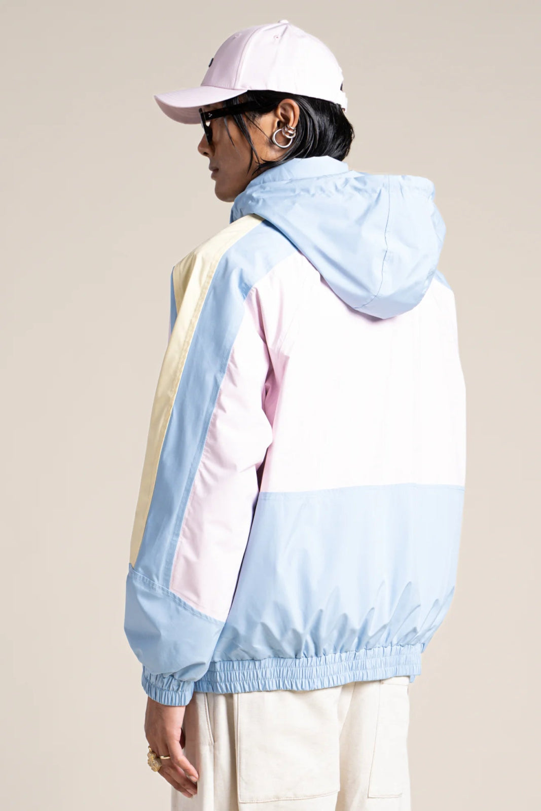 Abbesses - Tricolor sport jacket - Flotte couleur ciel butter marshmallow #couleur_ciel-butter-marshmallow