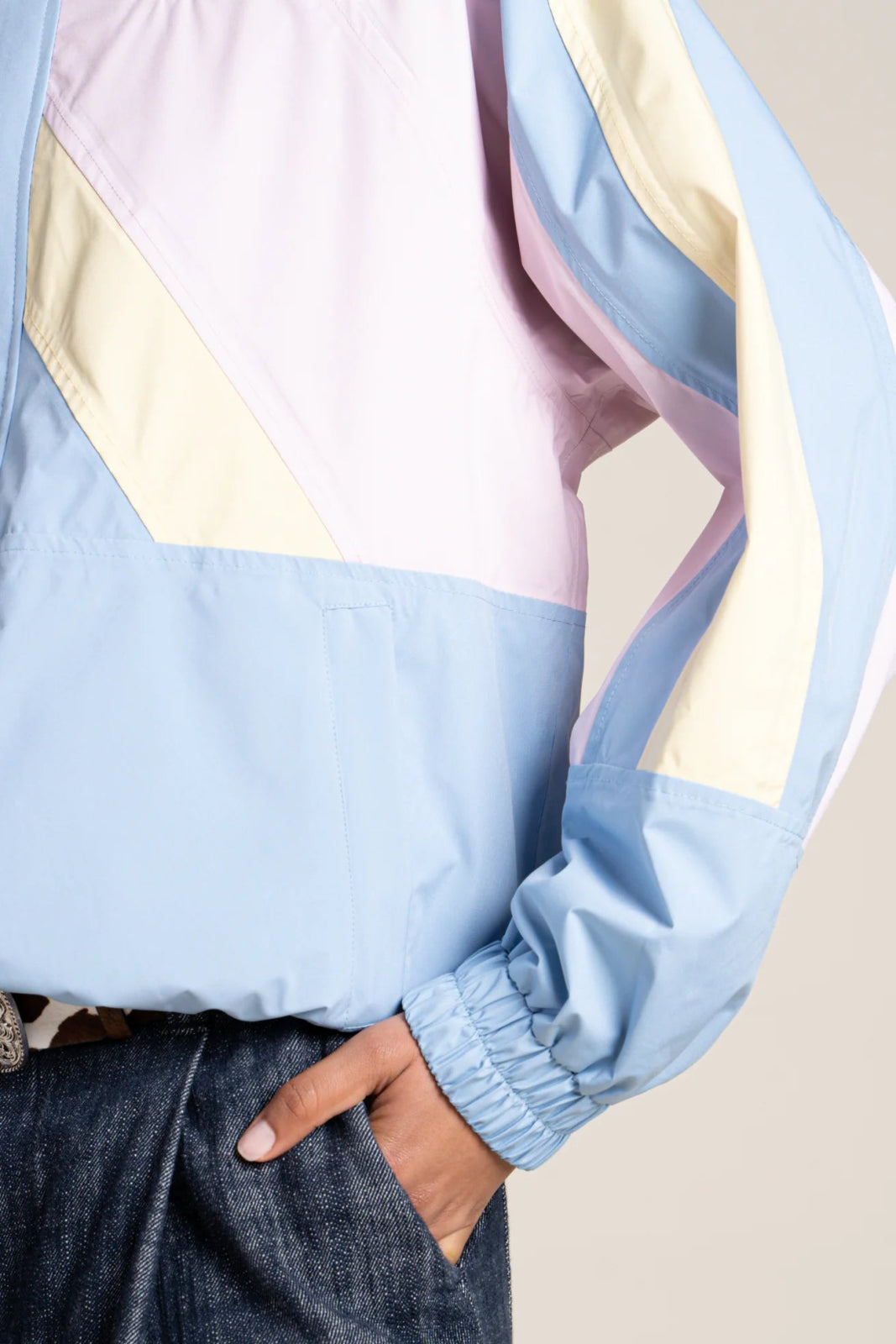 Abbesses - Tricolor sport jacket - Flotte couleur ciel butter marshmallow #couleur_ciel-butter-marshmallow