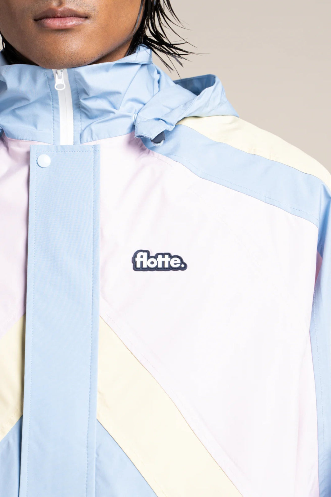 Abbesses - Tricolor sport jacket - Flotte couleur ciel butter marshmallow #couleur_ciel-butter-marshmallow