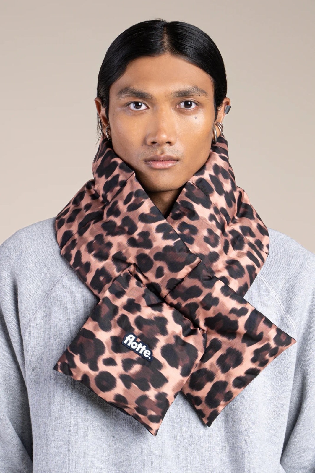 Alma waterproof reversible scarf #couleur_new leopard-Black