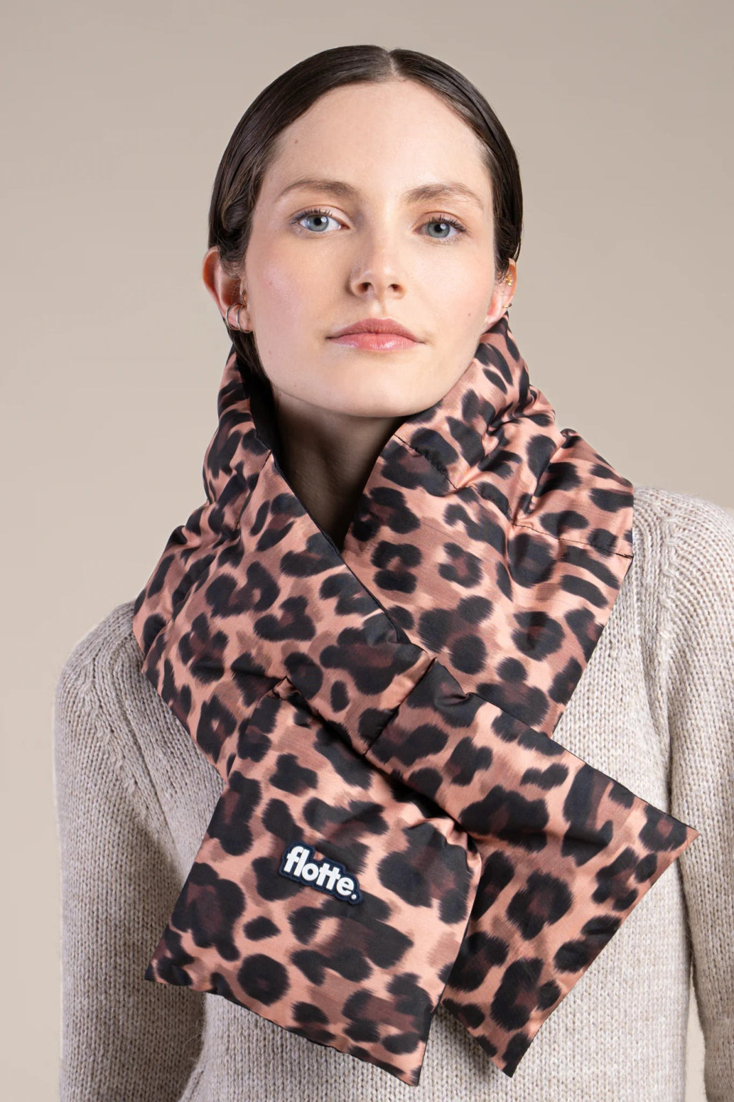 Alma waterproof reversible scarf #couleur_new-leopard-Black