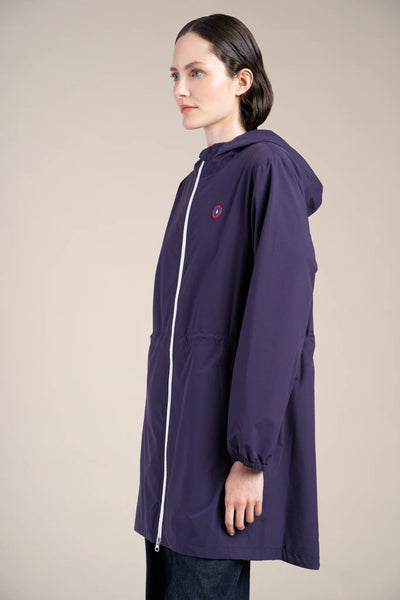 Amelot Classique - Long raincoat - Flotte #couleur_aubergine