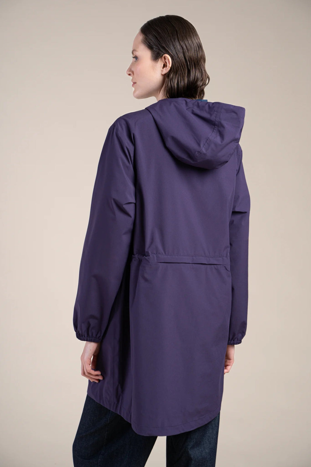 Amelot Classique - Long raincoat - Flotte #couleur_aubergine