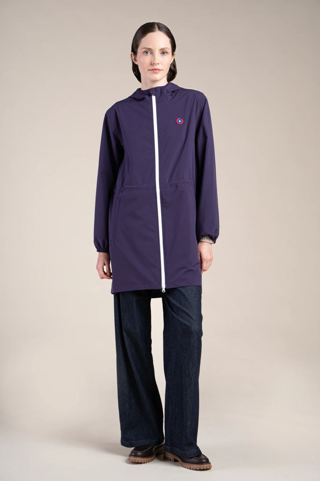 Amelot Classique - Long raincoat - Flotte #couleur_aubergine