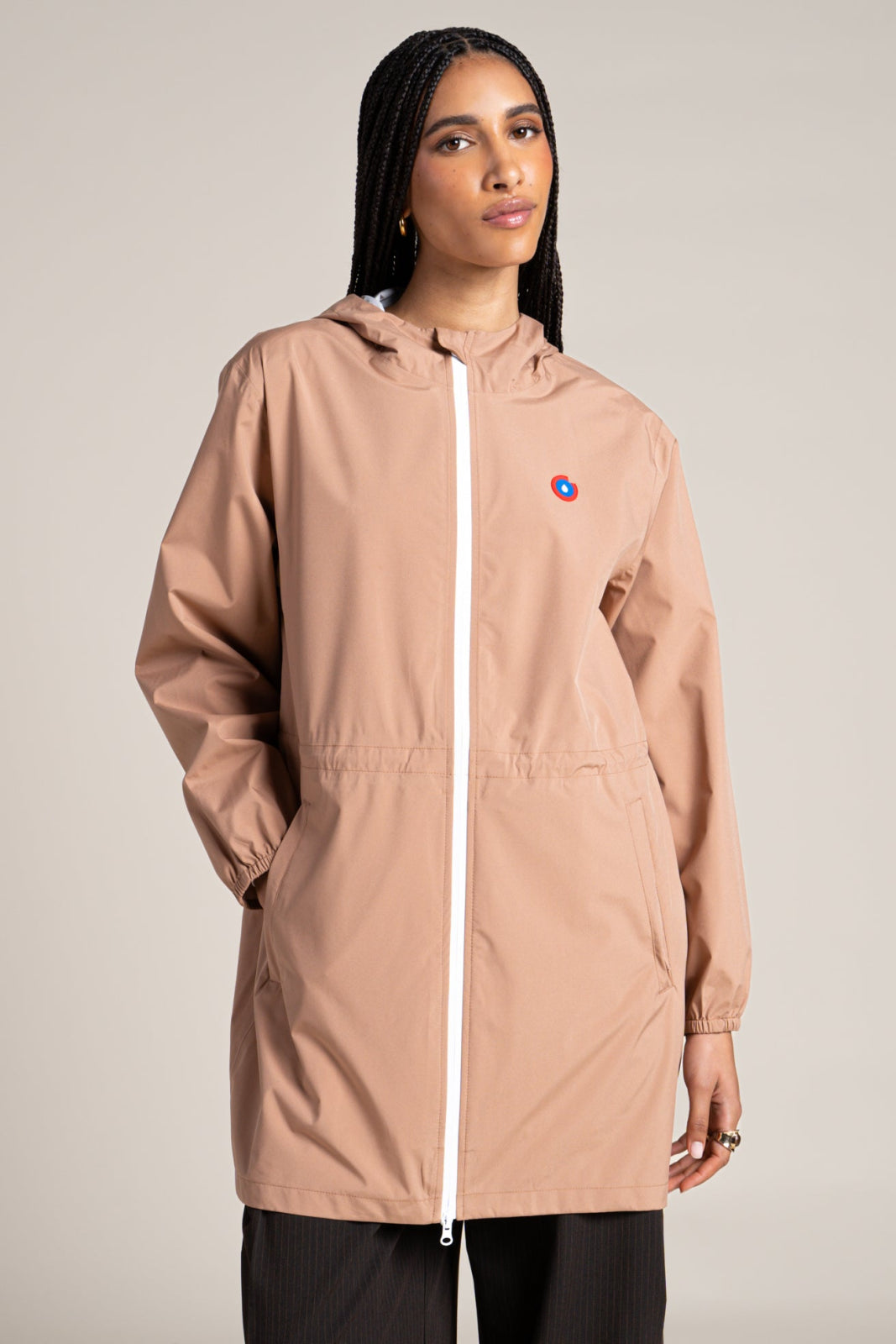 Amelot Classique - Long raincoat - Flotte cinnamon color #couleur_cannelle