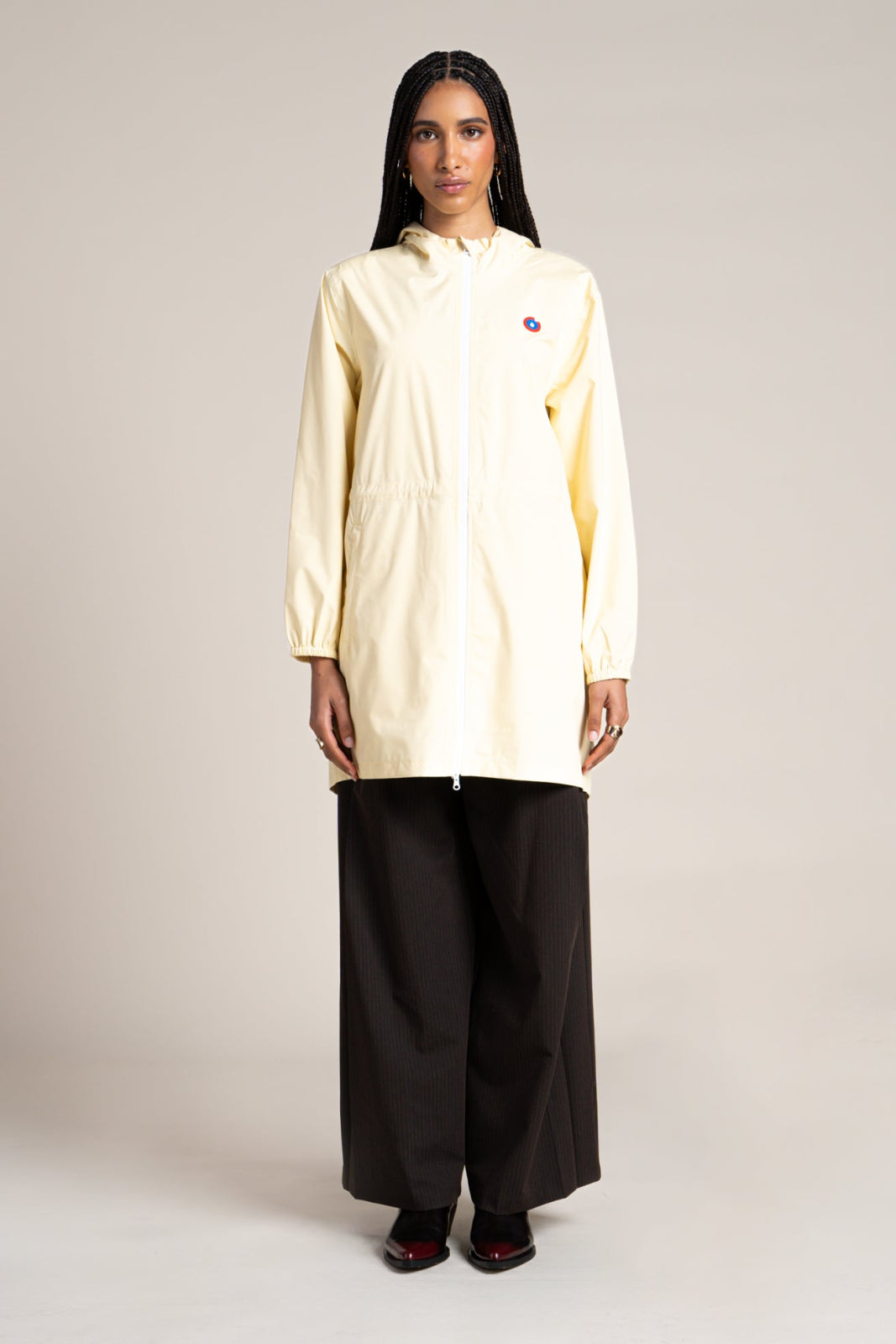 Amelot Couleur - Long raincoat - Flotte color butter light yellow #couleur_butter