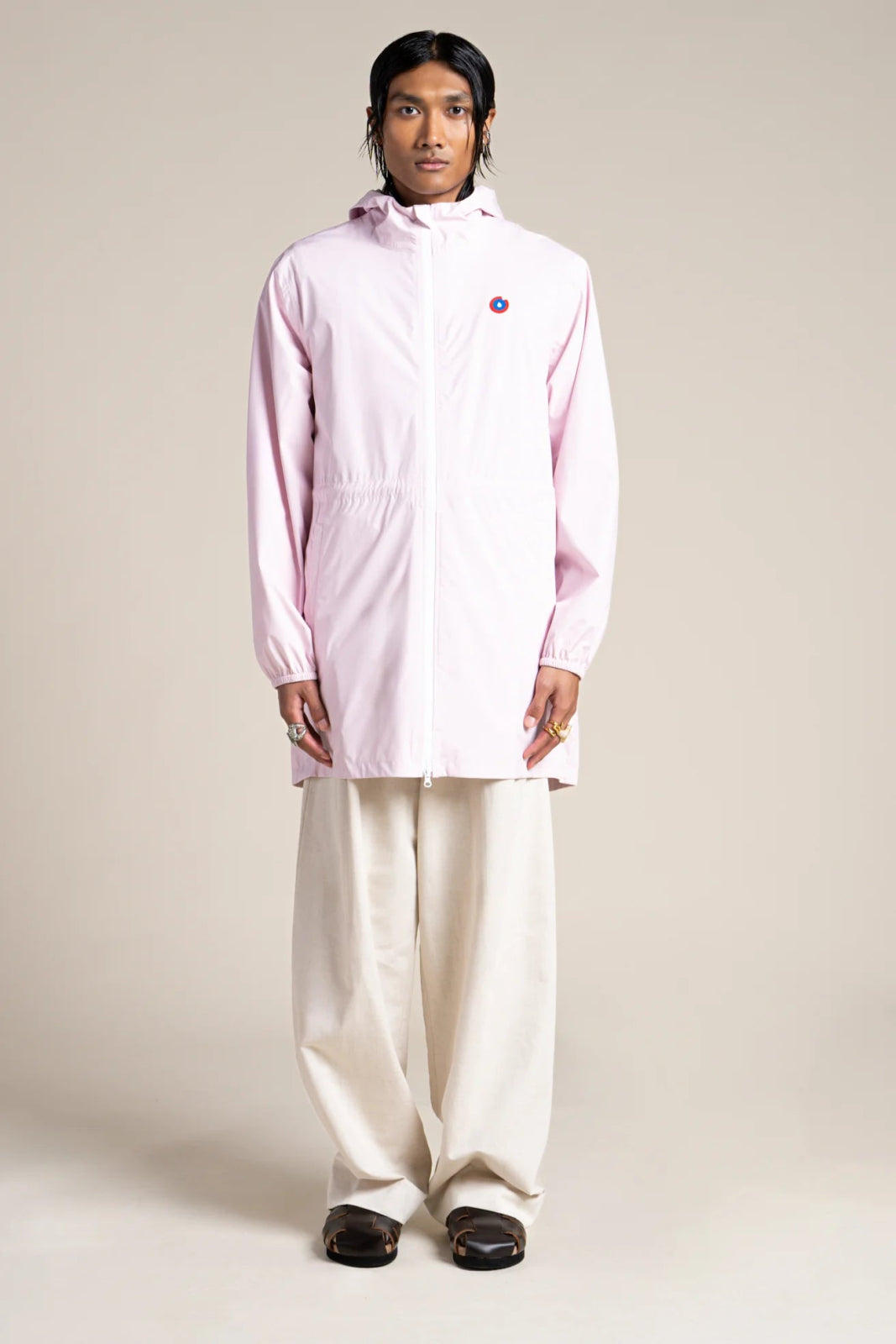 Amelot Couleur - Long raincoat - Flotte color marshmallow pale pink #couleur_marshmallow