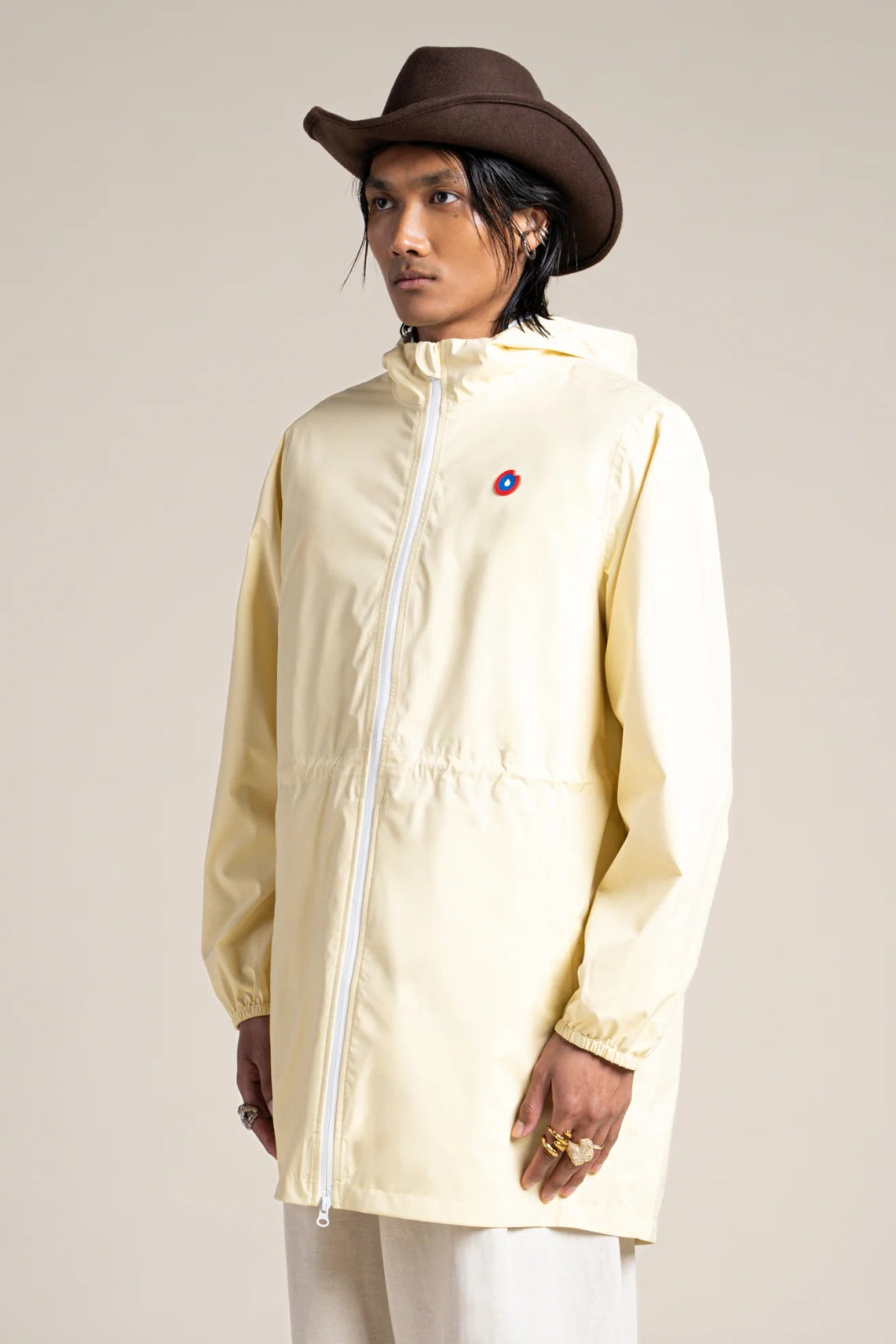 Amelot Couleur - Long raincoat - Flotte color butter light yellow #couleur_butter