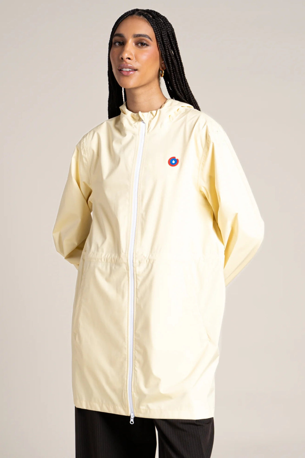 Amelot Couleur - Long raincoat - Flotte color butter light yellow #couleur_butter