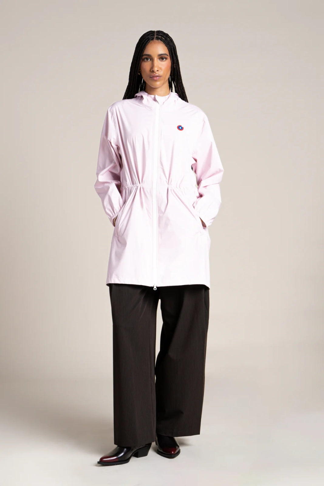 Amelot Couleur - Long raincoat - Flotte color marshmallow pale pink #couleur_marshmallow