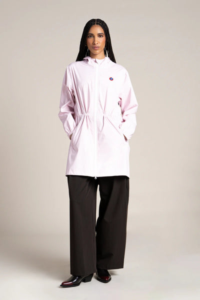 Amelot Couleur - Long raincoat - Flotte color marshmallow pale pink #couleur_marshmallow