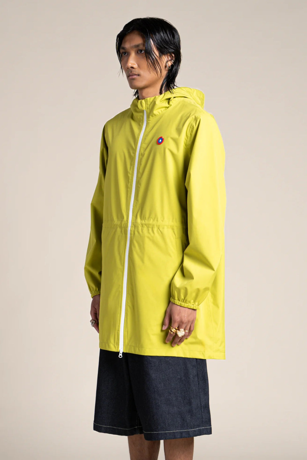 Amelot Couleur - Long raincoat - Flotte matcha color green #couleur_matcha