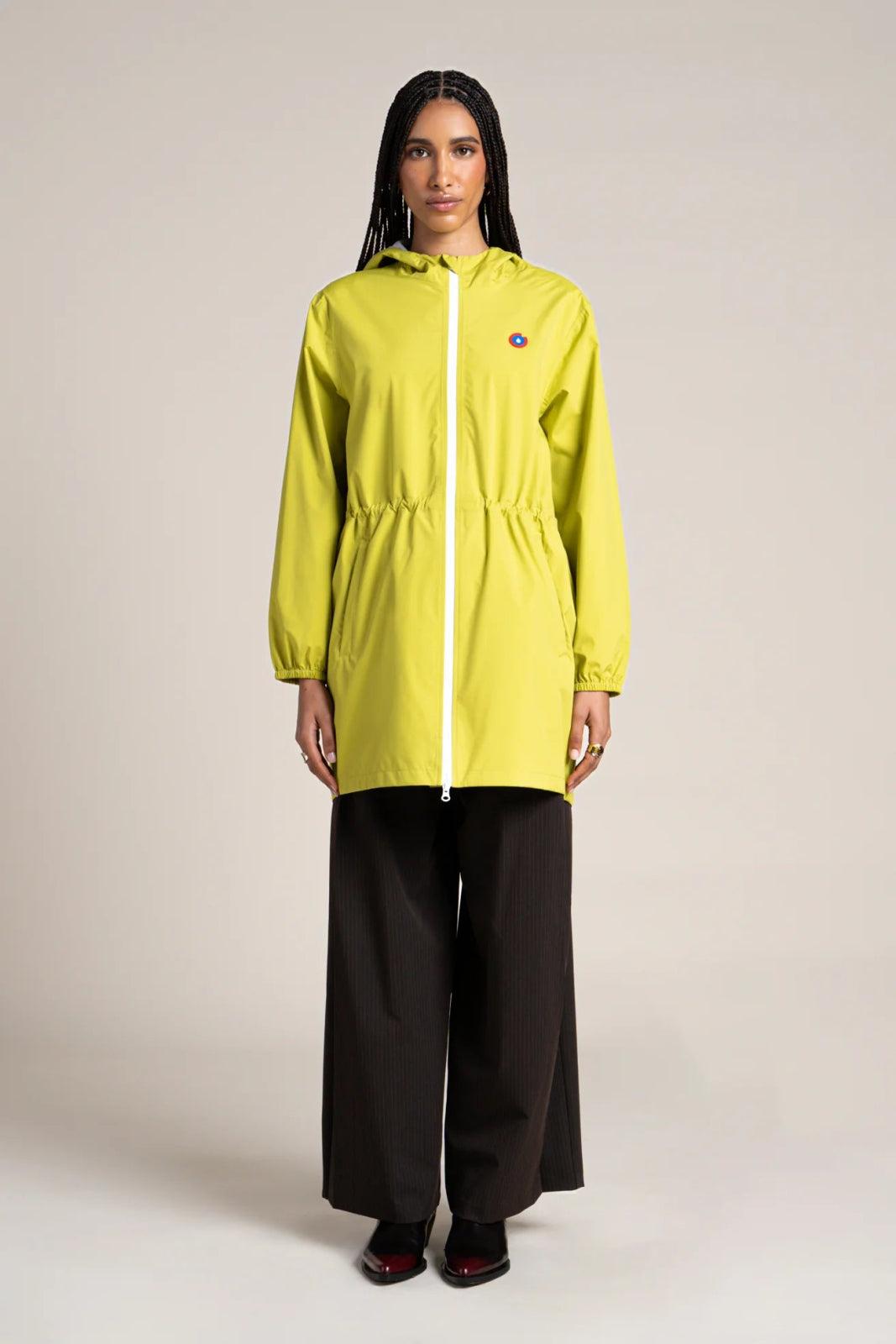 Amelot Couleur - Long raincoat - Flotte matcha color green #couleur_matcha