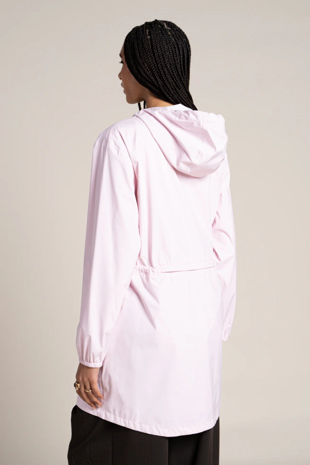 Amelot Couleur - Long raincoat - Flotte color marshmallow pale pink #couleur_marshmallow