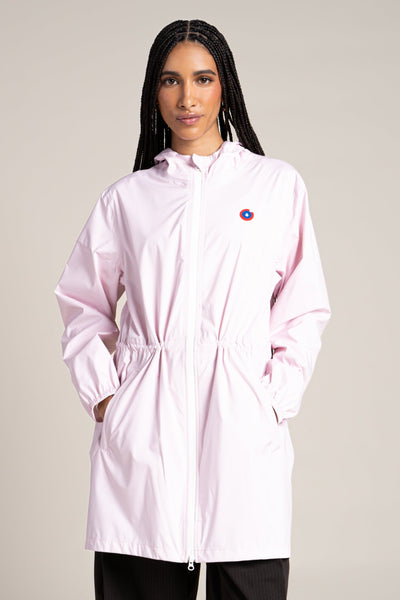 Amelot Couleur - Long raincoat - Flotte color marshmallow pale pink #couleur_marshmallow