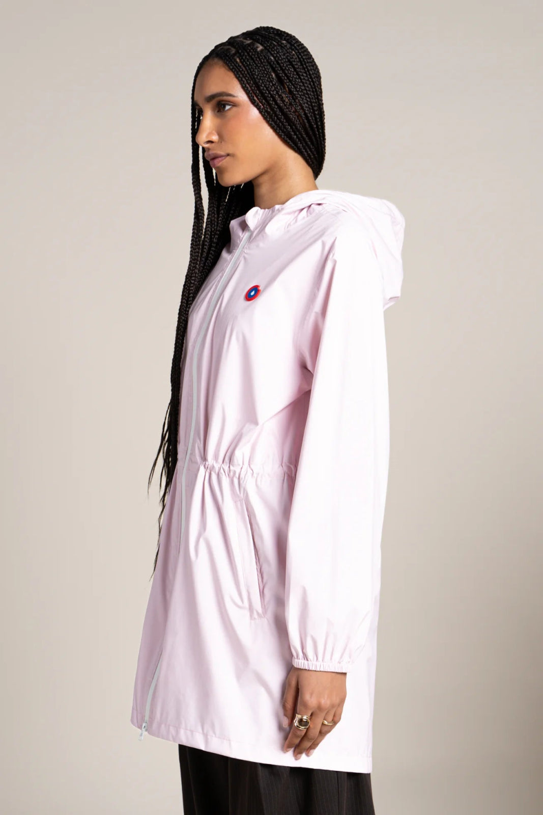 Amelot Couleur - Long raincoat - Flotte color marshmallow pale pink #couleur_marshmallow