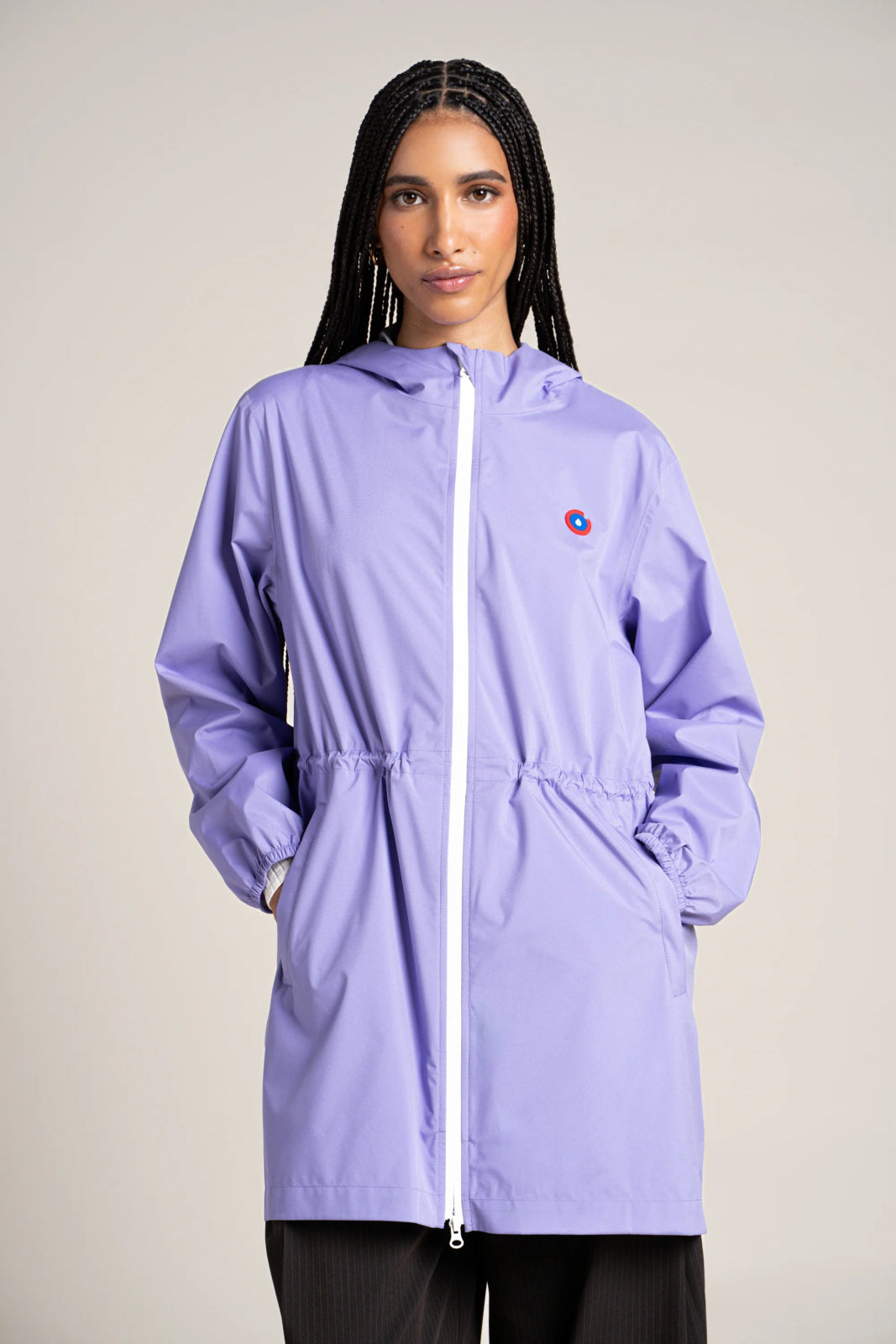 Amelot Couleur - Long raincoat - Flotte couleur parme violet #couleur_parme