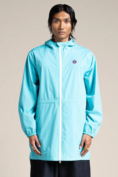 Amelot Couleur - Long raincoat - Flotte color turquoise blue #couleur_turquoise