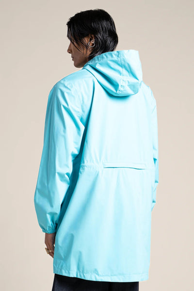 Amelot Couleur - Long raincoat - Flotte color turquoise blue #couleur_turquoise