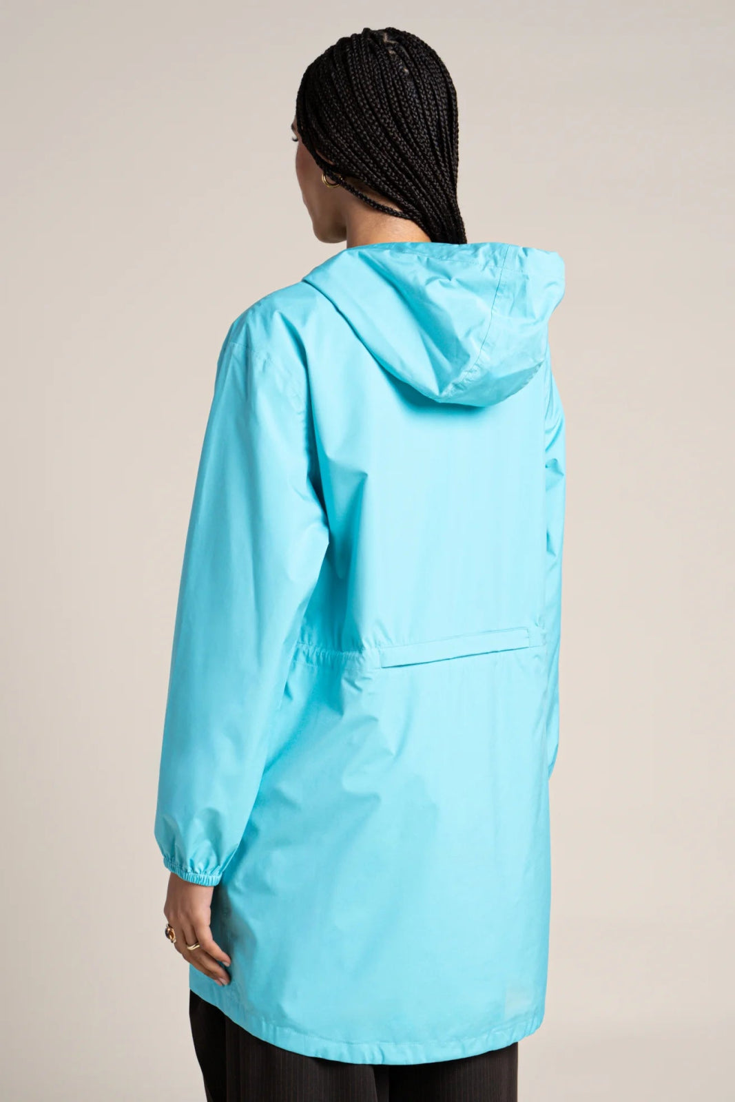 Amelot Couleur - Long raincoat - Flotte color turquoise blue #couleur_turquoise