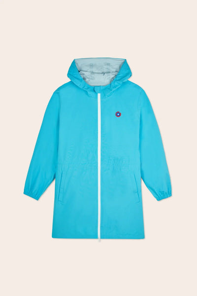 Amelot Couleur - Long raincoat - Flotte color turquoise blue #couleur_turquoise