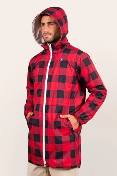 Amelot Imprimé- Imperméable Long - Flotte #couleur_ombre-tartan