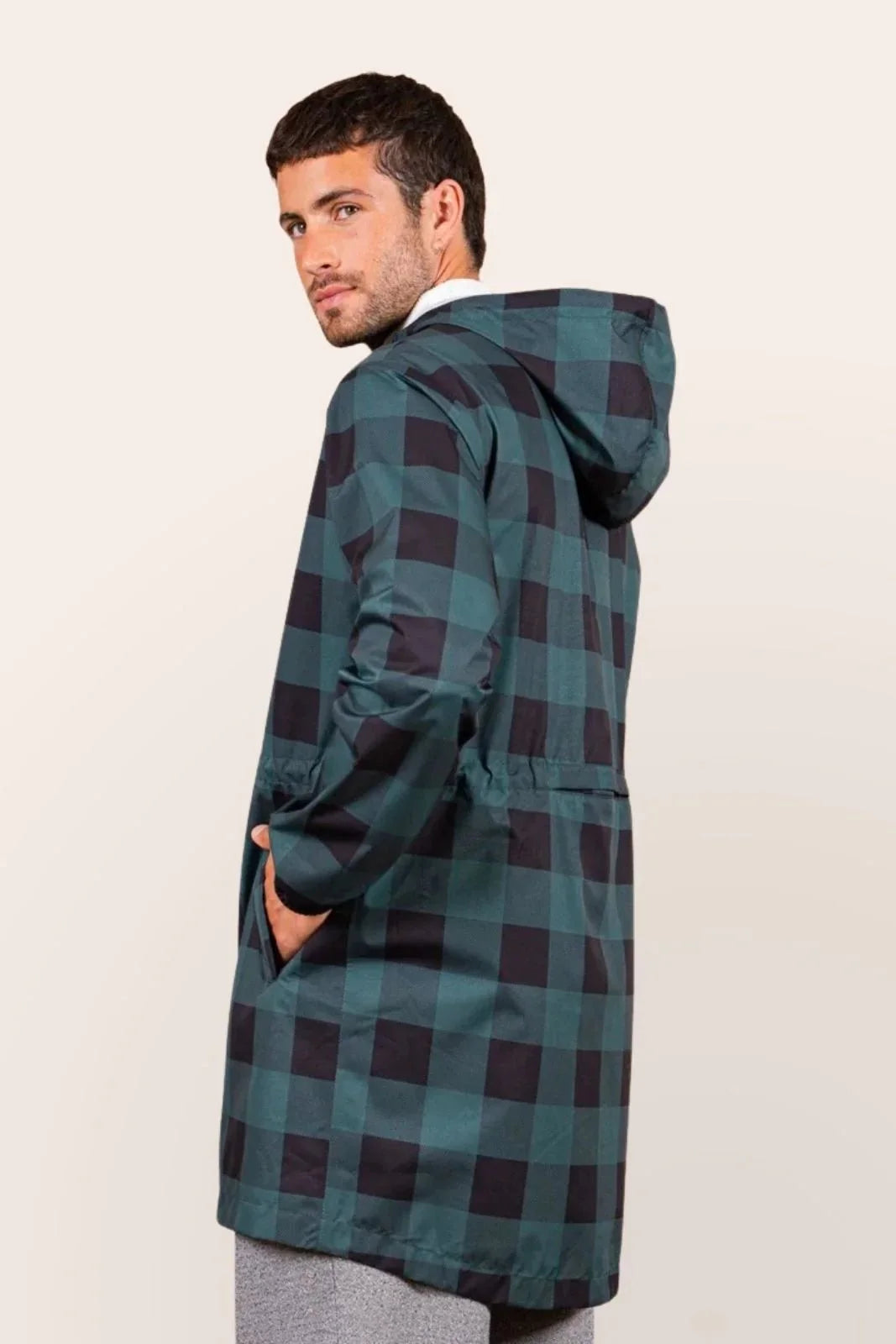 Amelot Imprimé- Imperméable Long - Flotte #couleur_sapin-tartan