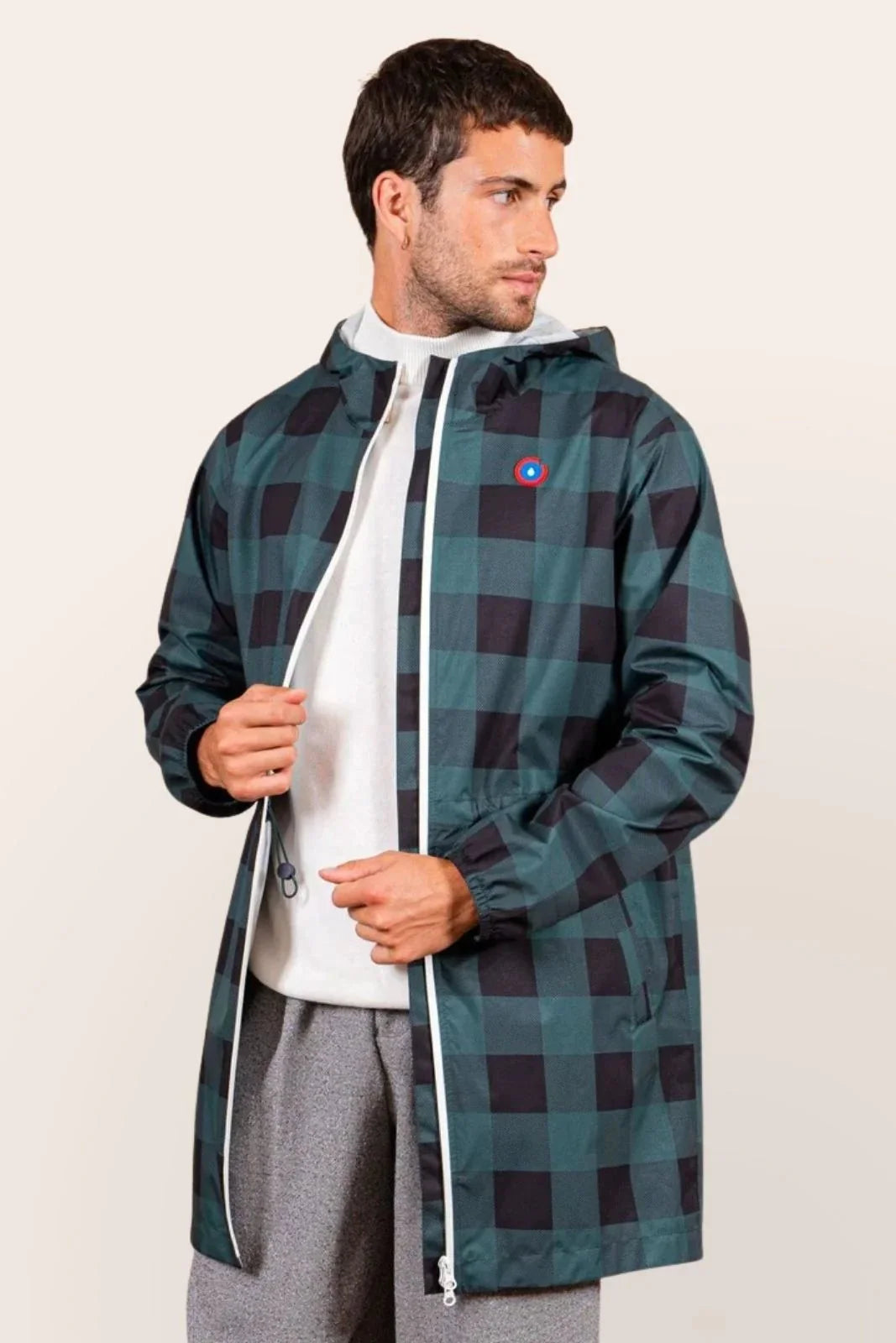 Amelot Imprimé- Imperméable Long - Flotte #couleur_sapin-tartan