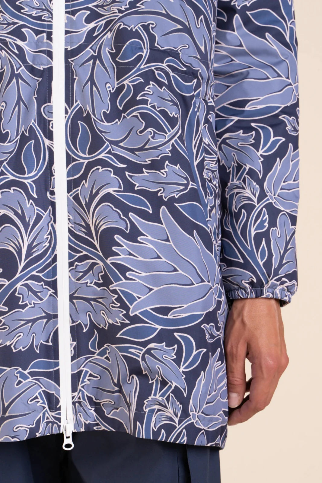 Amelot Printed - Long Raincoat - Flotte #couleur_bleuet