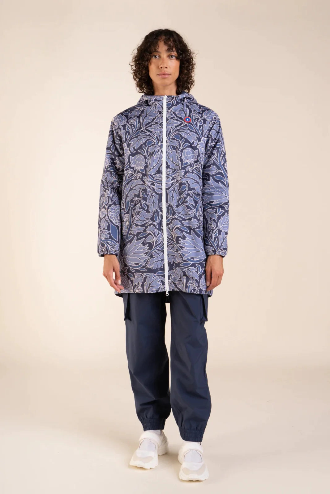 Amelot Printed - Long Raincoat - Flotte #couleur_bleuet