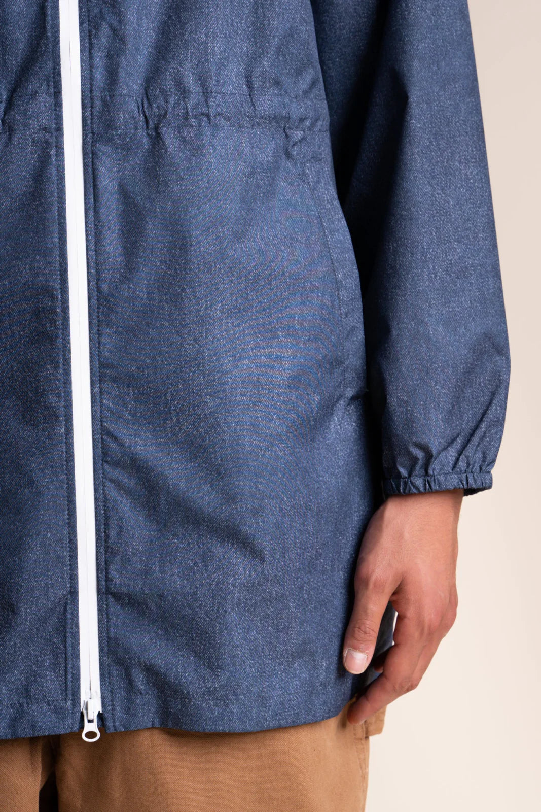 Amelot Printed - Long Raincoat - Flotte #couleur_denim