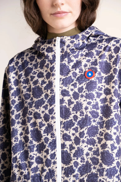 Amelot Printed - Long Raincoat - Flotte #couleur_rosier