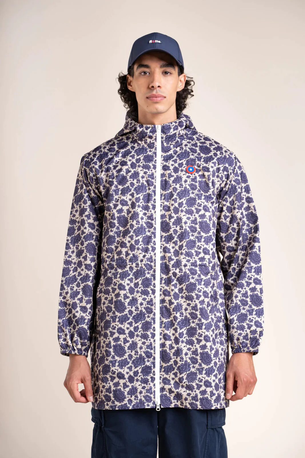 Amelot Printed - Long Raincoat - Flotte #couleur_rosier