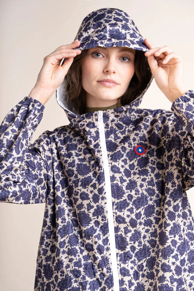 Amelot Printed - Long Raincoat - Flotte #couleur_rosier