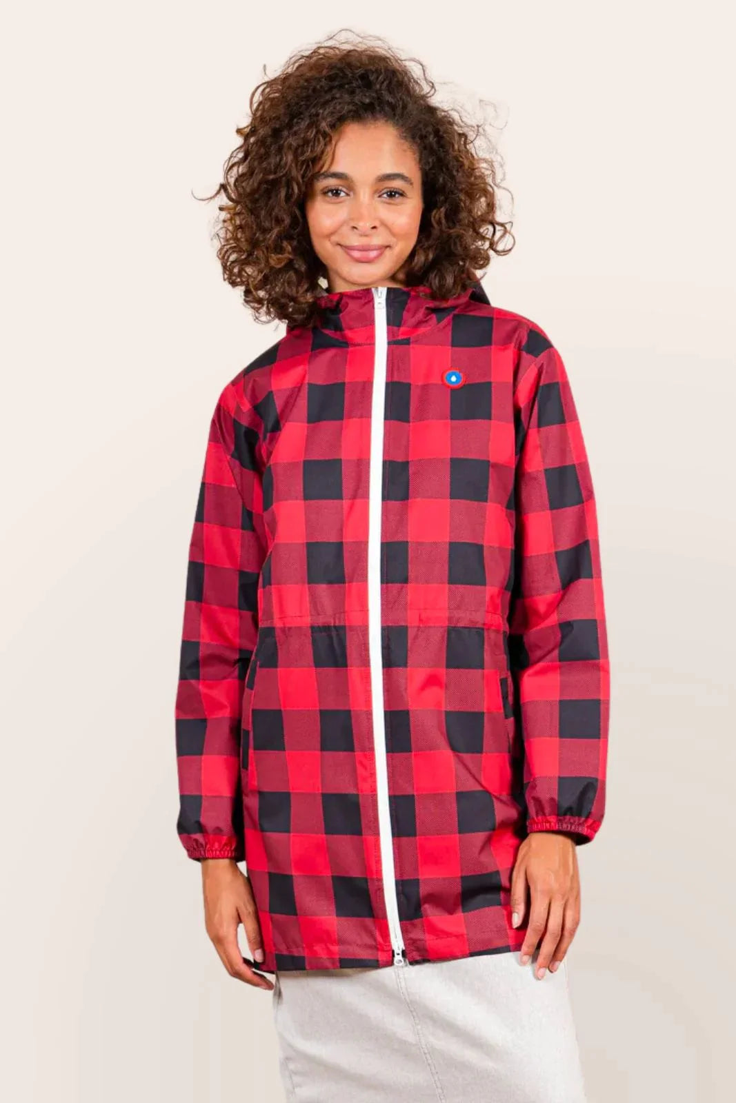 Amelot Printed - Long Raincoat - Flotte #couleur_ombre-tartan