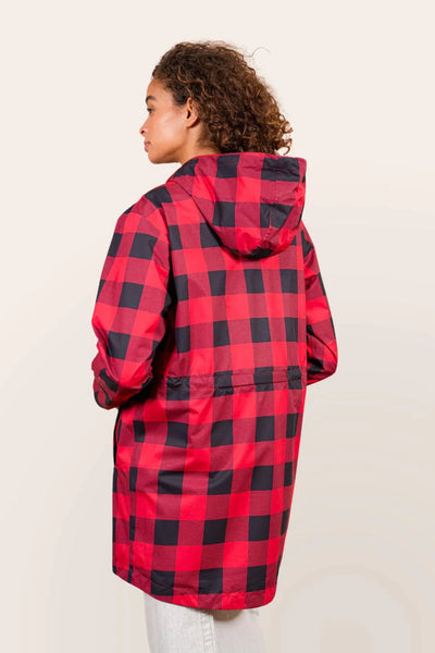 Amelot Printed - Long Raincoat - Flotte #couleur_ombre-tartan