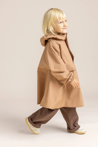 Avron - Waterproof rain cape for kids - Flotte cinnamon color #couleur_cannelle