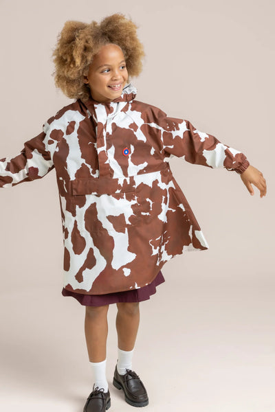 Avron - Waterproof rain cape for kids - Cow print color Flotte #couleur_cow