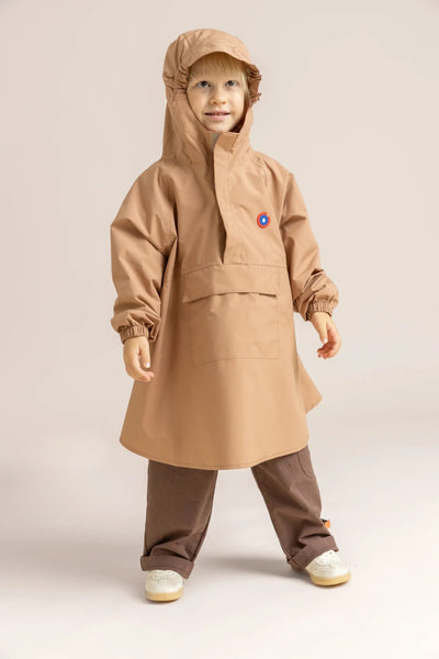 Avron - Waterproof rain cape for kids - Flotte cinnamon color #couleur_cannelle