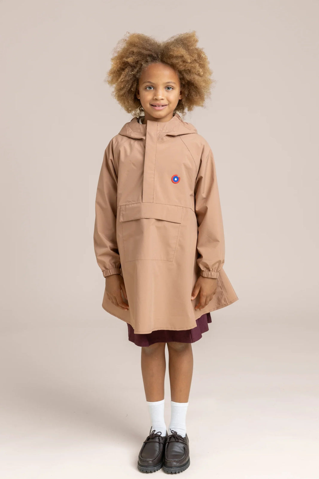 Avron - Waterproof rain cape for kids - Cinnamon-colored Flotte 