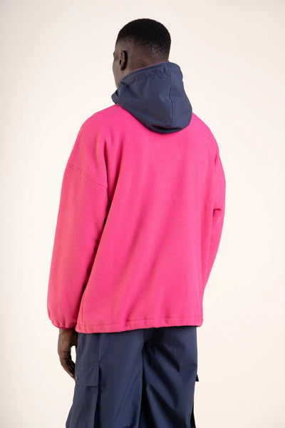 Belleville - Waterproof fleece hoodie - Flotte #couleur_fuschia