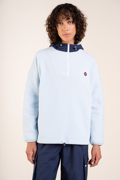 Belleville - Waterproof fleece hoodie - Flotte #couleur_iceberg