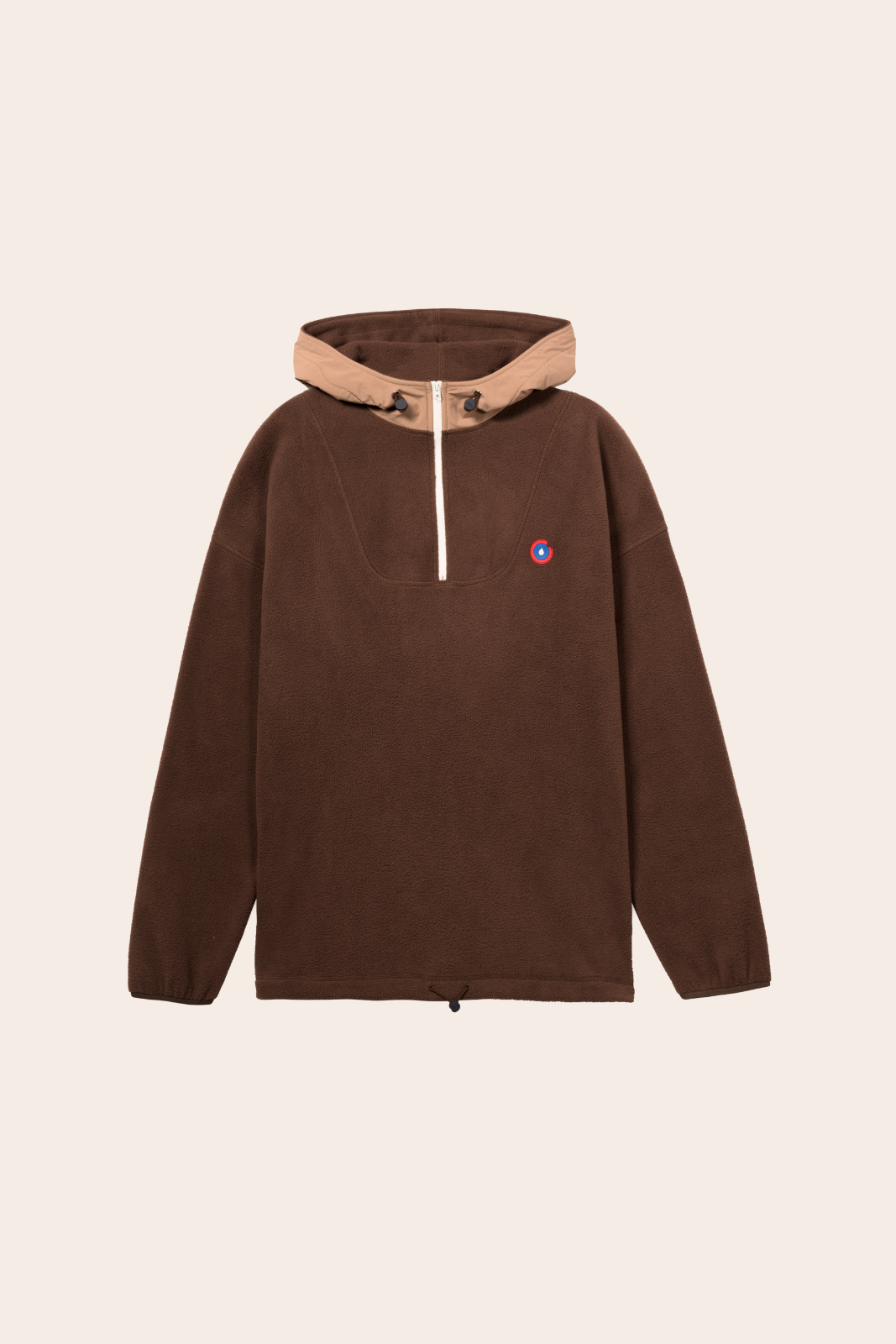 Belleville - Waterproof fleece hoodie - Flotte #couleur_chocolat