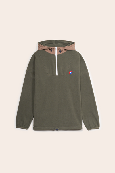 Belleville - Waterproof fleece hoodie - Flotte #couleur_kaki