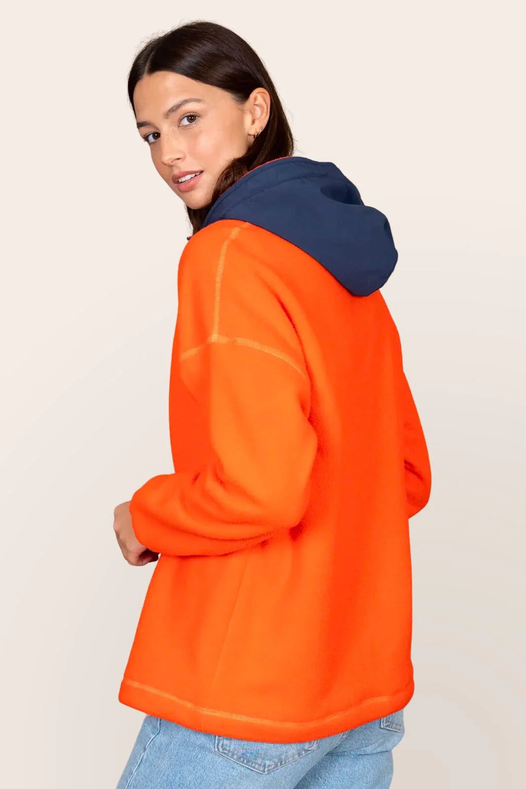 Belleville - Waterproof fleece hoodie - Flotte #couleur_tomate