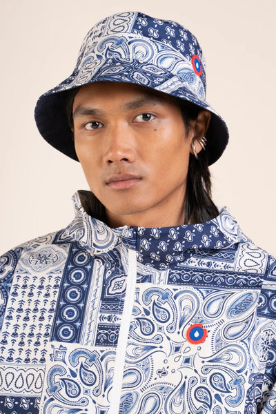 Le Bucket hat Reversible - Bucket hat Waterproof - Flotte #couleur_bandana-indigo